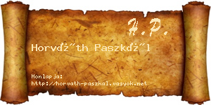 Horváth Paszkál névjegykártya