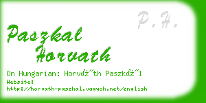 paszkal horvath business card